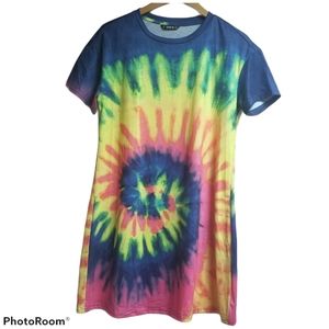 SHEIN Tie Dry T-Shirt Dress M